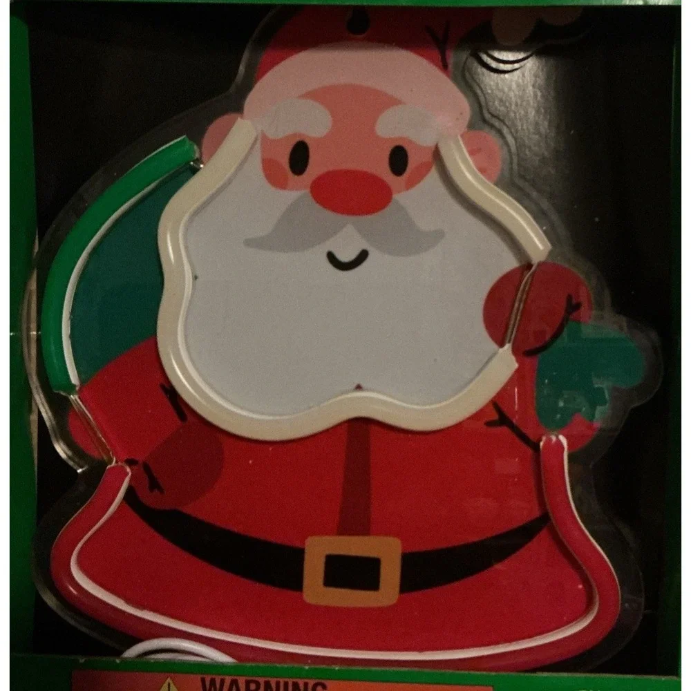 The Christmas Shoppe LED Neon Santa Wall Light,‎ New In Box